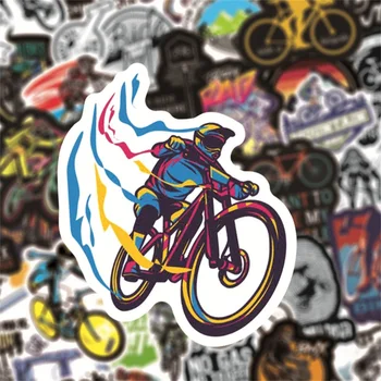 50 piezas de la Bicicleta de Montaña Pegatinas|Bicicleta de carretera Impermeable Pegatinas de Vinilo para la Bicicleta Botellas de Agua Portátil Bicicleta Impermeable Calcomanías